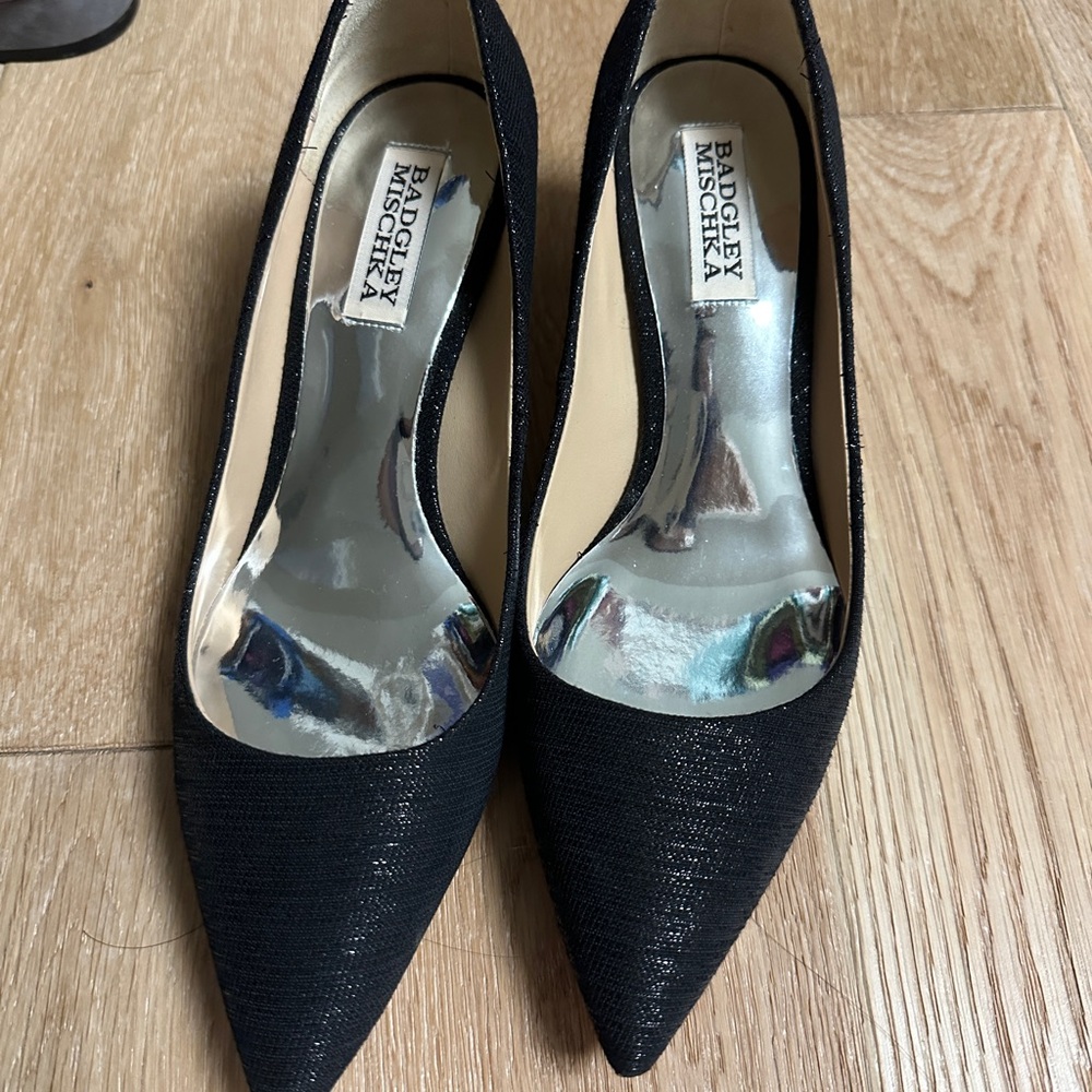 Badgley Mischka Shimmering Black Heels